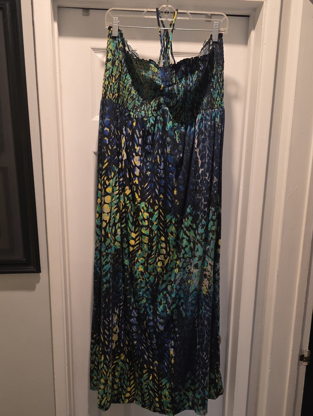 Fire Los Angeles Blue Green Yellow Printed Dress